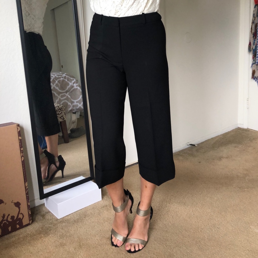 Cropped wide-leg business pants